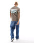 ASOS DESIGN t-shirt in brown with scenic back print