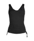 Women's D-Cup Adjustable V-neck Underwire Tankini Swimsuit Top Adjustable Straps