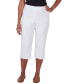 Фото #1 товара Petite Mid Rise Frayed-Hem Pull-On Capri Pants