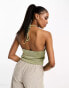 Pull&Bear split front cami top in khaki Синий, L - EU 40 - фото #2