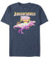 ფოტო #1 პროდუქტის Jurassic World Men's Neon Purple Yellow T-Rex Short Sleeve T-Shirt