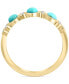 ფოტო #5 პროდუქტის EFFY® Turquoise & Diamond (1/10 ct. t.w.) Ring in 14k Gold