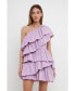 ფოტო #3 პროდუქტის Women's One-Shoulder Ruffled Mini Dress