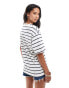 Фото #3 товара River Island boyfriend t-shirt in black and white stripe