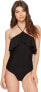 6 Shore Road by Pooja 169324 Womens One-Piece Swimsuit Black Size X-Small