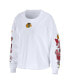 Women's White Chicago Blackhawks Celebration Cropped Long Sleeve T-shirt