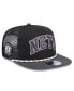 Фото #1 товара Men's Black/Charcoal Brooklyn Nets Throwback Team Arch Golfer Snapback Hat