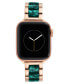 Фото #1 товара Women's Rose Gold-Tone Alloy and Green Acetate Bracelet Compatible with 38/40/41mm Apple Watch