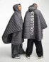 Фото #2 товара COLLUSION Unisex oversized branded quilted poncho in grey