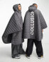 Фото #1 товара COLLUSION Unisex oversized branded quilted poncho in grey