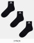 adidas Sportswear 3 pack ankle socks in black