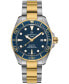 ფოტო #1 პროდუქტის Men's Swiss Automatic DS Action Diver Two-Tone Stainless Steel Bracelet Watch 43mm