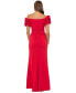 ფოტო #2 პროდუქტის Women's Scuba-Crepe Ruffled Off-The-Shoulder Dress