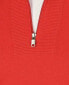 Alfani Classic Quarter Zip Placket Mock Neck Sweater Red M