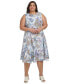 Фото #1 товара Plus Size Printed Sleeveless Fit & Flare Dress
