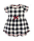 ფოტო #4 პროდუქტის Baby Girls Baby Organic Cotton Dress and Cardigan 2pc Set, Black Plaid
