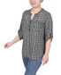 ფოტო #3 პროდუქტის Women's Long Tab-Sleeve Top with Pockets