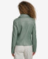 Women's Faux Leather Laydown Collar Jacket