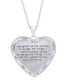 Cubic Zirconia Cross In Heart Pendant 18" Necklace in Silver Plate