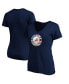 ფოტო #1 პროდუქტის Women's Navy Alabama Crimson Tide Banner Wave V-Neck T-shirt