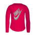 Фото #1 товара Детская рубашка с длинным рукавом Nike C489S-A4Y Розовый