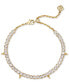 14k Gold-Plated Spike Cubic Zirconia Adjustable Tennis Bracelet