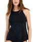 ფოტო #1 პროდუქტის Women's Essential Lace Up High Neck Tankini Top