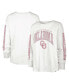 ფოტო #1 პროდუქტის Women's White Distressed Oklahoma Sooners Statement SOA 3-Hit Long Sleeve T-shirt