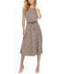 Women's Menswear Plaid Belted Midi Dress