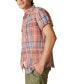 ფოტო #4 პროდუქტის Men's Linen Plaid Short Sleeve Workwear Shirt