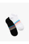 Фото #2 товара 2'li Patik Çorap Seti Şerit Detaylı Çok Renkli
