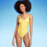 Women's V-Neck One Piece Swimsuit - Shade & Shore Yellow S