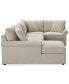 Фото #9 товара Wrenley 138" 4-Pc. Fabric Modular Chaise Sleeper Sectional Sofa, Created for Macy's
