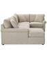 Фото #17 товара Wrenley 138" 4-Pc. Fabric Modular Chaise Sleeper Sectional Sofa, Created for Macy's