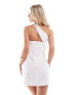 Фото #3 товара ASOS DESIGN Petite bodycon one shoulder mini dress in ivory