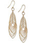 ფოტო #1 პროდუქტის Textured Marquise Multi-Ring Drop Earrings in 14k Gold-Plated Sterling Silver