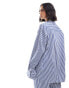 Edited oversized shirt co-ord in blue stripe Синий, 36 - фото #3