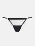 Фото #1 товара Bluebella Valentines Antoinette silver diamonte tassle thong in black - BLACK