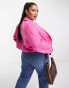 Yours tailored cropped blazer in bright pink