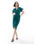 Фото #2 товара Closet London kimono wrap dress in emerald