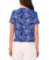 Фото #2 товара Women's Floral-Print Crewneck Top