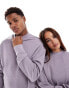 ASOS DESIGN unisex co-ord oversized sweatshirt in washed lilac Lavendelgrau, 2XS - Chest 34 - фото #2