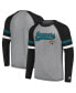 Фото #1 товара Men's Gray, Black Jacksonville Jaguars Kickoff Raglan Long Sleeve T-shirt