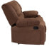 Фото #4 товара Harmony Series Chocolate Brown Microfiber Loveseat With Two Built-In Recliners