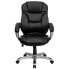 High Back Black Leather Contemporary Executive Swivel Chair With Arms