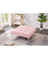Фото #6 товара Convertible Single Sofa Bed Futon With Gold Metal Legs Teddy Fabric (Pink)