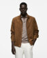 Men's Zipper Detail Suede-Effect Jacket