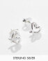 Фото #1 товара Kingsley Ryan Sterling Silver knot heart stud earrings in silver