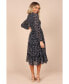 Women's Edwina Shirred Frill Long Sleeve Midi Dress