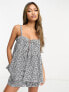 ASOS DESIGN broderie cami co-ord in mono gingham 38 - фото #1